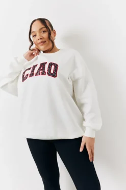 Discount In The Style Ciao Slogan Sweatshirt Off White