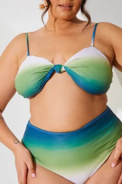 Hot In the Style Ombre Bandeau Bikini Top Multi
