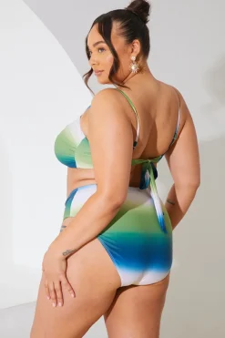 Hot In the Style Ombre Bandeau Bikini Top Multi