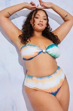 Online In the Style Ombre Bandeau Bikini Top Yellow