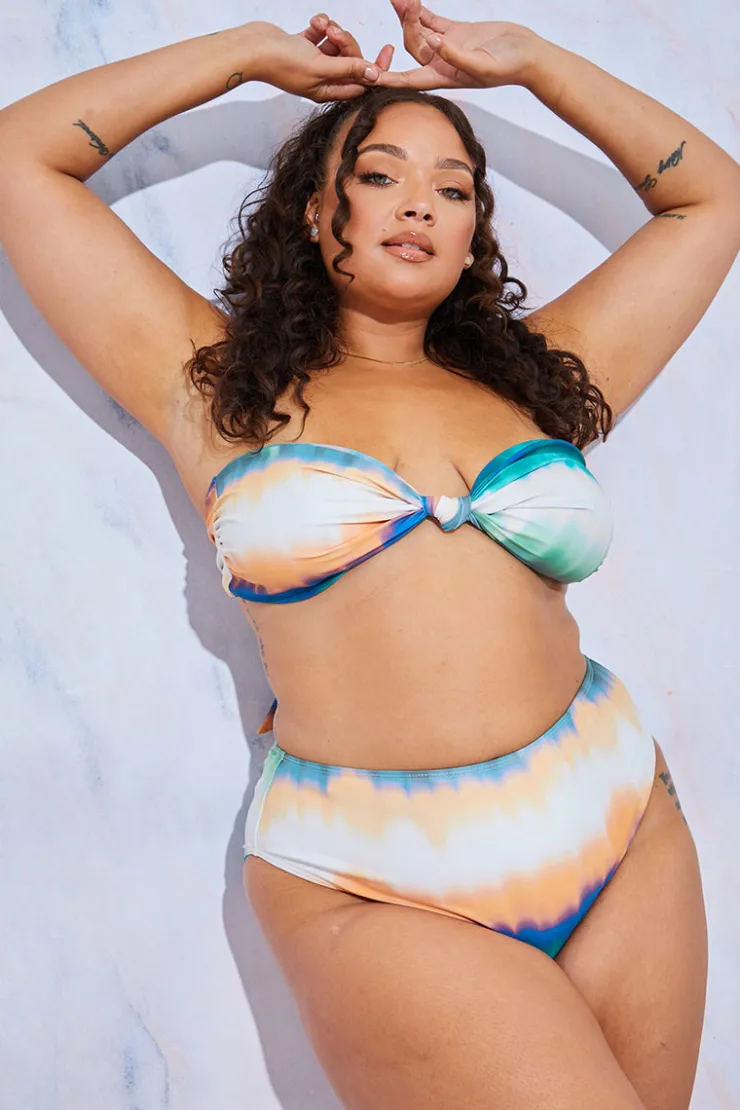 Online In the Style Ombre Bandeau Bikini Top Yellow