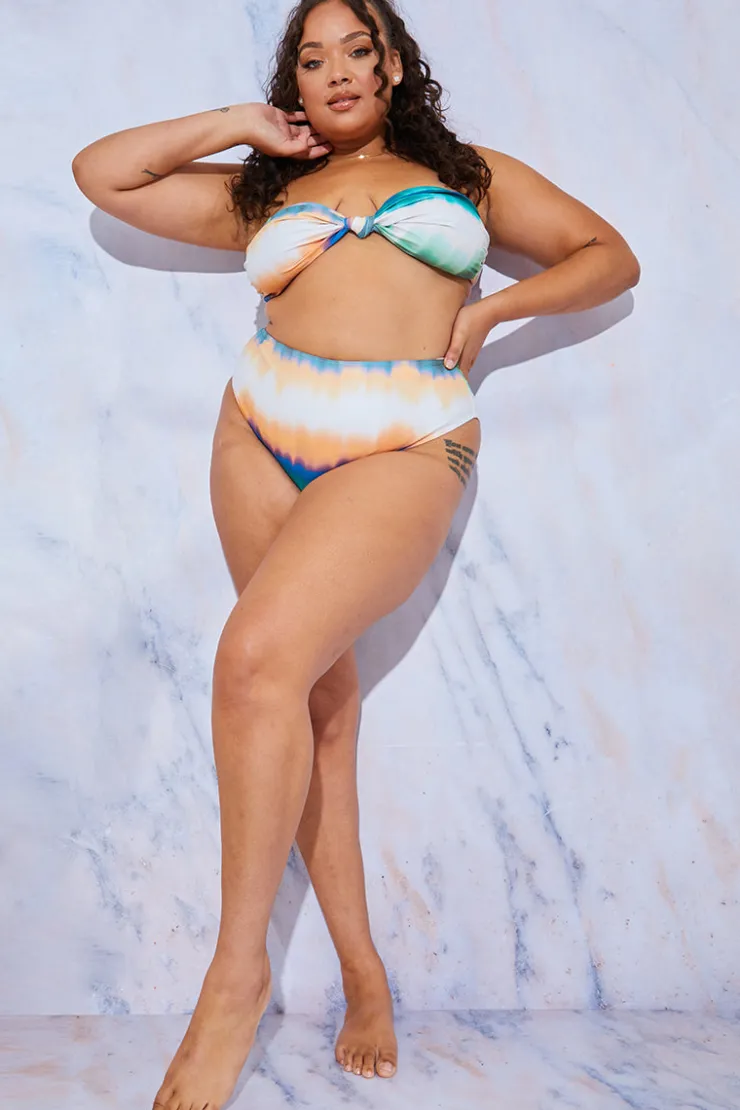 Online In the Style Ombre Bandeau Bikini Top Yellow