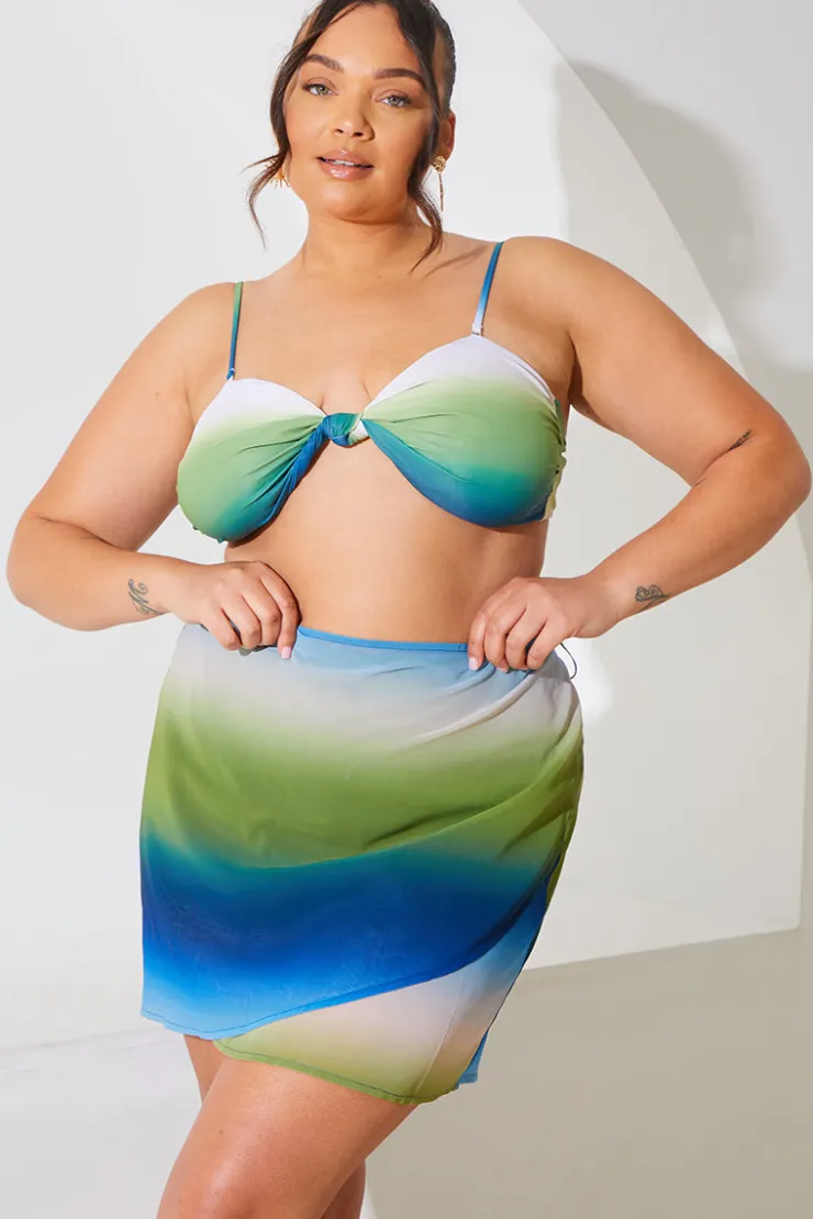 Discount In the Style Ombre Print Tie Sarong Multi