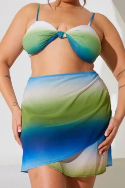 Discount In the Style Ombre Print Tie Sarong Multi