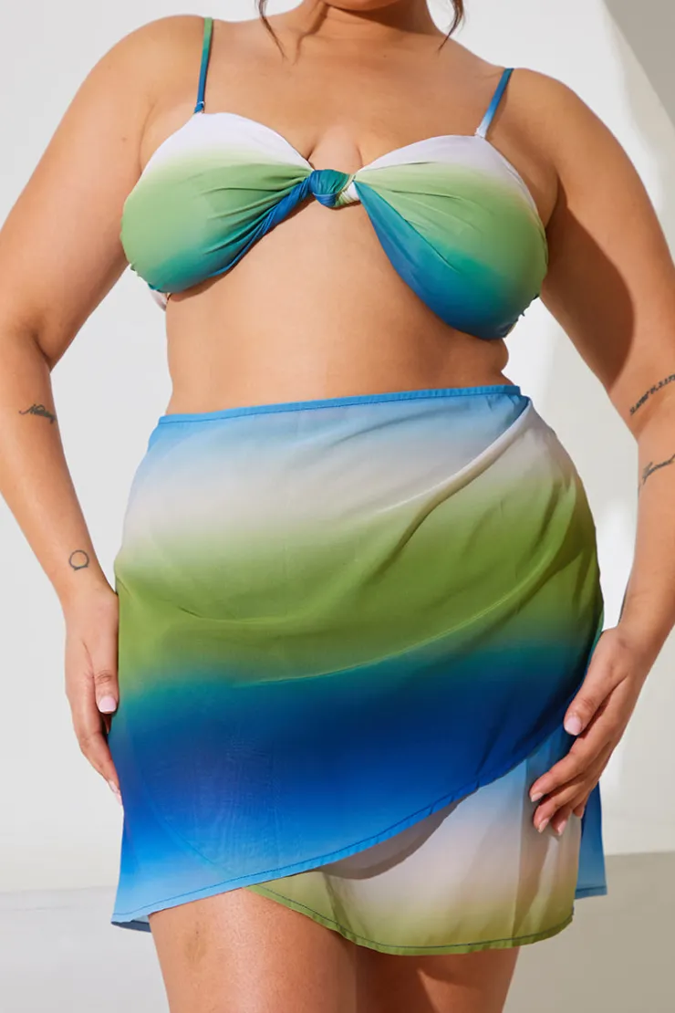 Discount In the Style Ombre Print Tie Sarong Multi