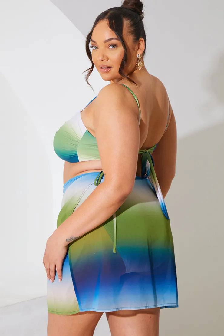 Discount In the Style Ombre Print Tie Sarong Multi