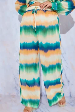 Clearance In the Style Ombre Wide Leg Elastic Waist Trousers Yellow