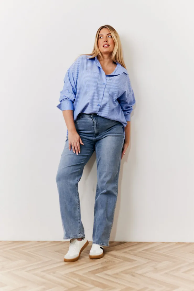 Discount In The Style Oversized Striped Poplin Shirt Multi