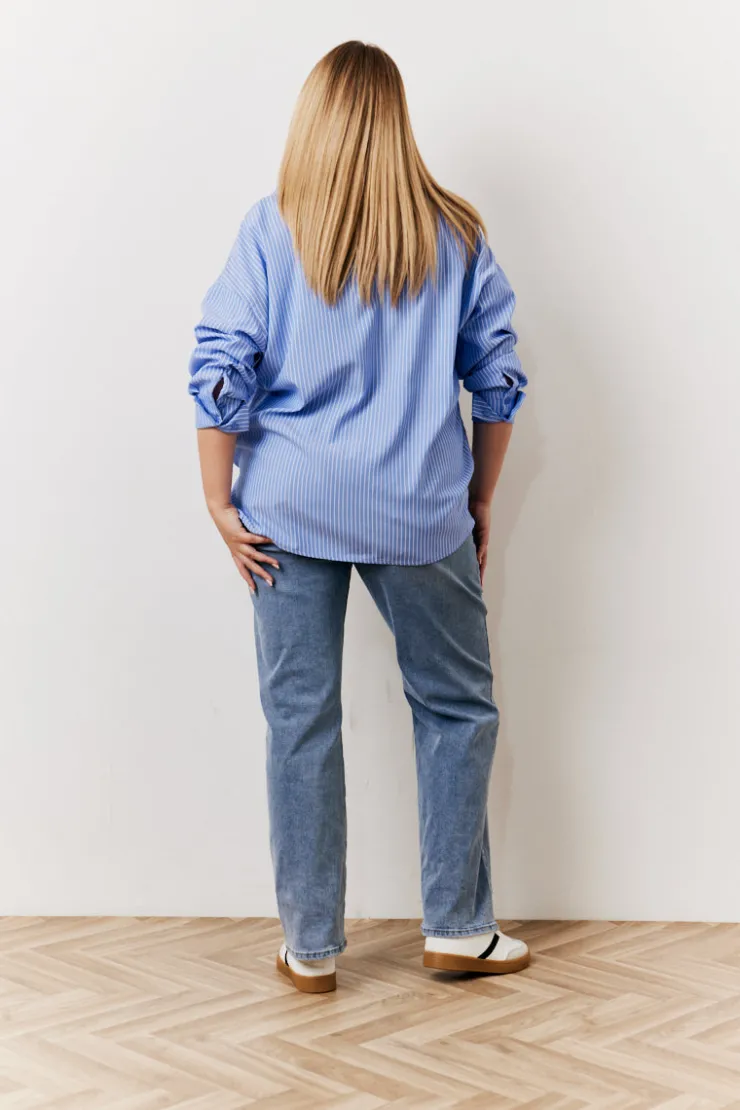 Discount In The Style Oversized Striped Poplin Shirt Multi