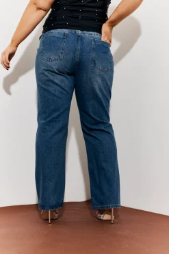 In The Style Pearl Embellished Jeans Blue