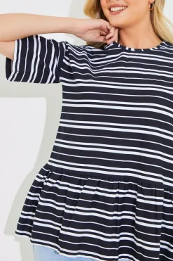 New In The Style Peplum Hem Dropped Shoulder Tshirt