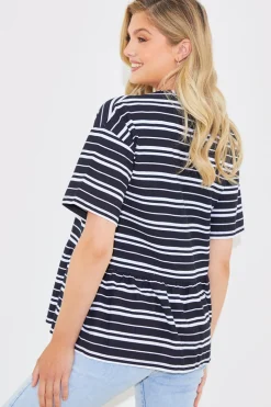 New In The Style Peplum Hem Dropped Shoulder Tshirt