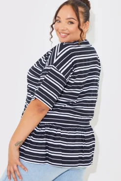 New In The Style Peplum Hem Dropped Shoulder Tshirt