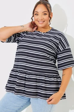 New In The Style Peplum Hem Dropped Shoulder Tshirt