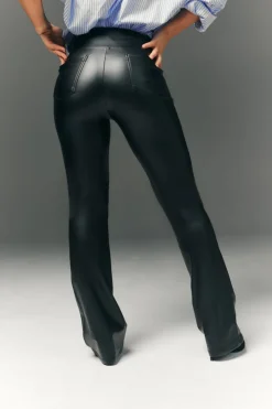 Best In The Style Perfect Sculpting High Waisted Leather Look Flare Black