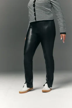 Discount In The Style Perfect Sculpting High Waisted Leather Look Zip Front Legging Black