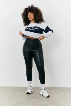 Hot In The Style Perfect Sculpting High Waisted Leather Look Leggings