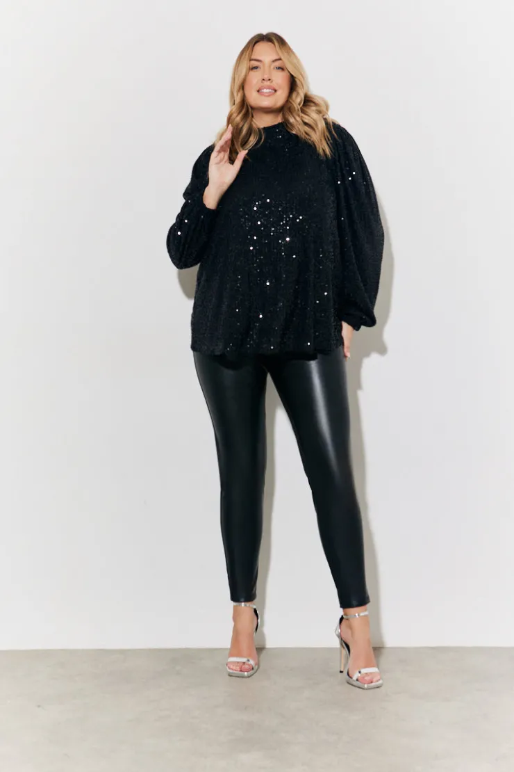 Hot In The Style Perfect Sculpting High Waisted Leather Look Leggings