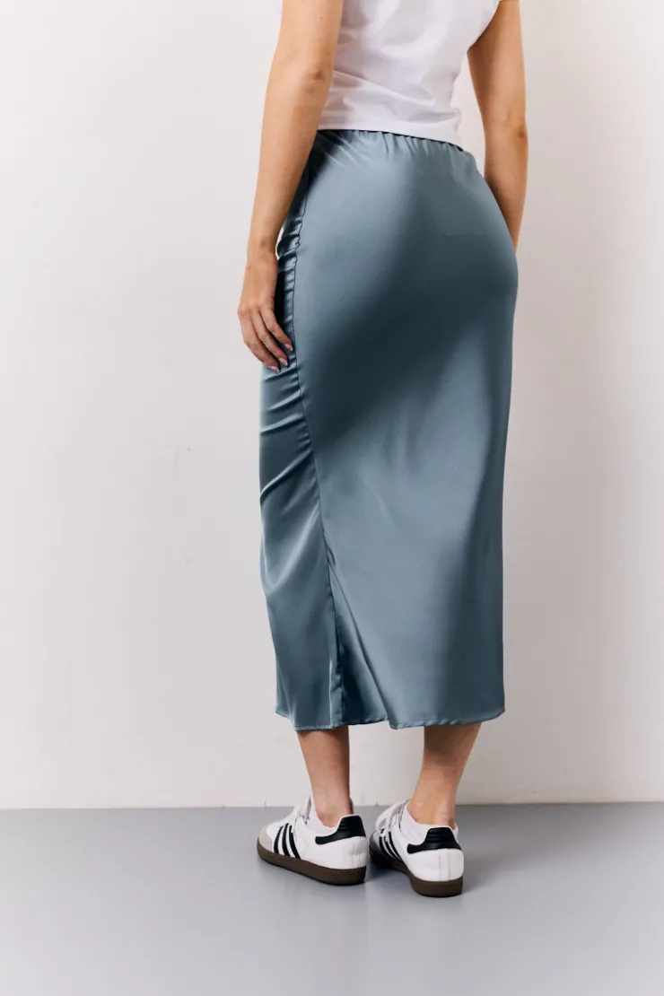 Clearance In The Style Satin Midaxi Skirt Petrol Blue