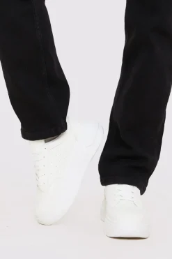Outlet In The Style Platform Lace Up Trainer White
