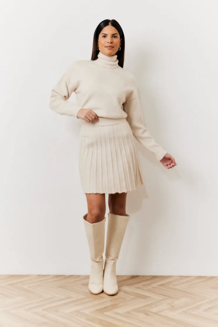 Discount In The Style Pleated Co-Ord Mini Skirt Cream