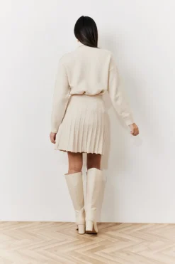 Discount In The Style Pleated Co-Ord Mini Skirt Cream