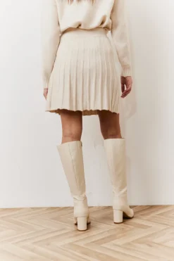 Discount In The Style Pleated Co-Ord Mini Skirt Cream