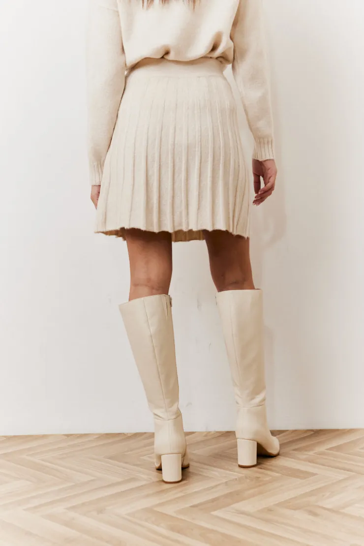 Discount In The Style Pleated Co-Ord Mini Skirt Cream