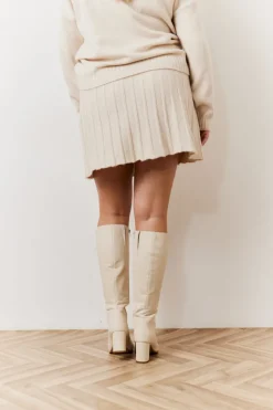 Discount In The Style Pleated Co-Ord Mini Skirt Cream