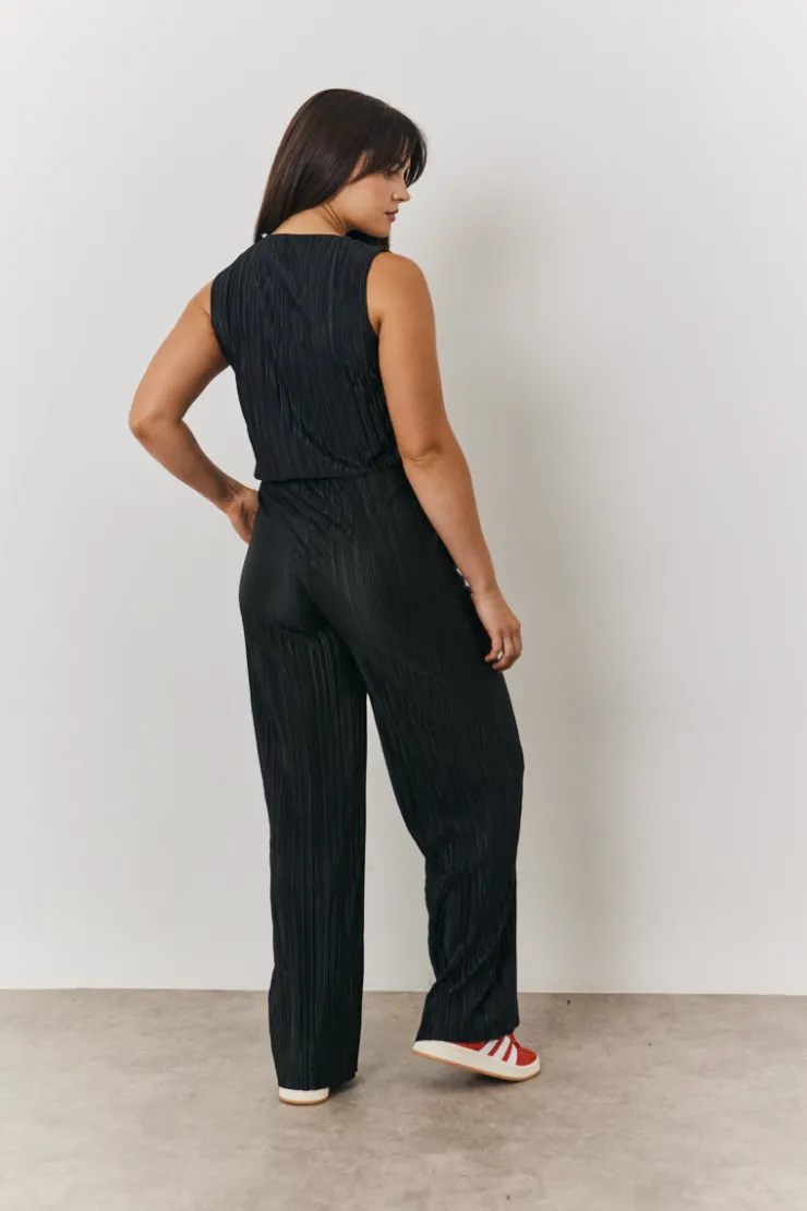 Sale In The Style Plisse Co-Ord Waistcoat Black