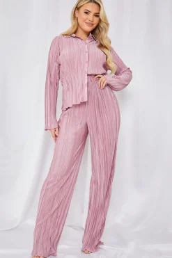Outlet In the Style Plisse Trousers Mauve