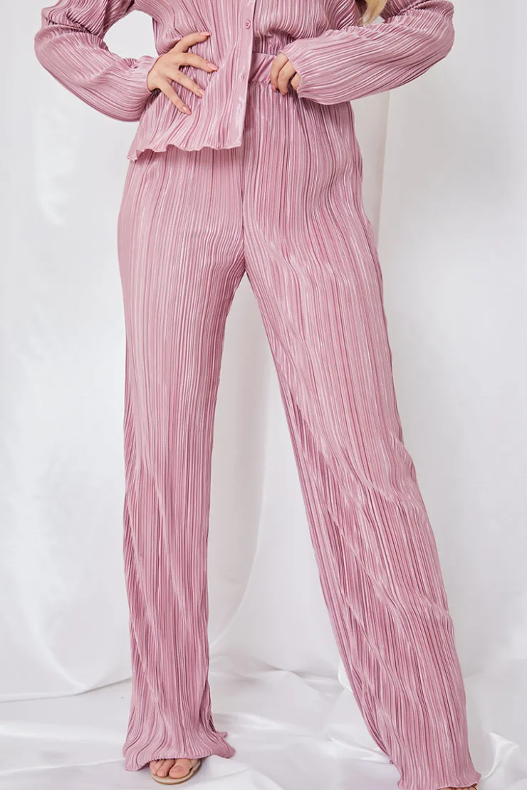 Outlet In the Style Plisse Trousers Mauve