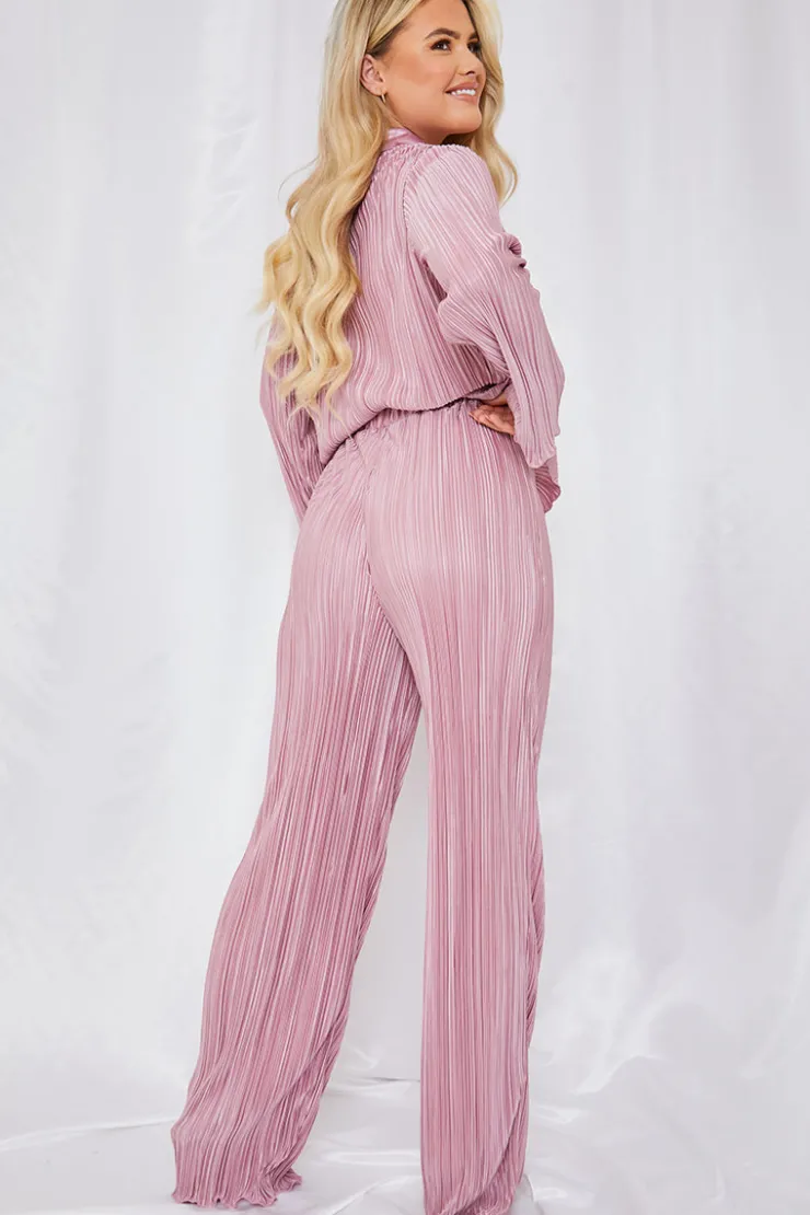 Outlet In the Style Plisse Trousers Mauve