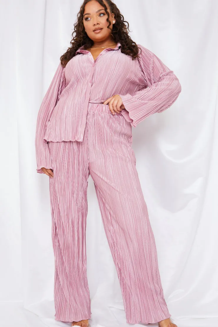 Outlet In the Style Plisse Trousers Mauve