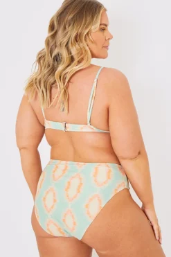New In the Style Plunge Triangle Bikini Top Multicoloured