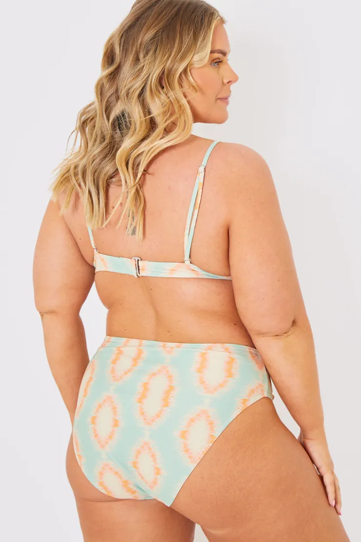 New In the Style Plunge Triangle Bikini Top Multicoloured