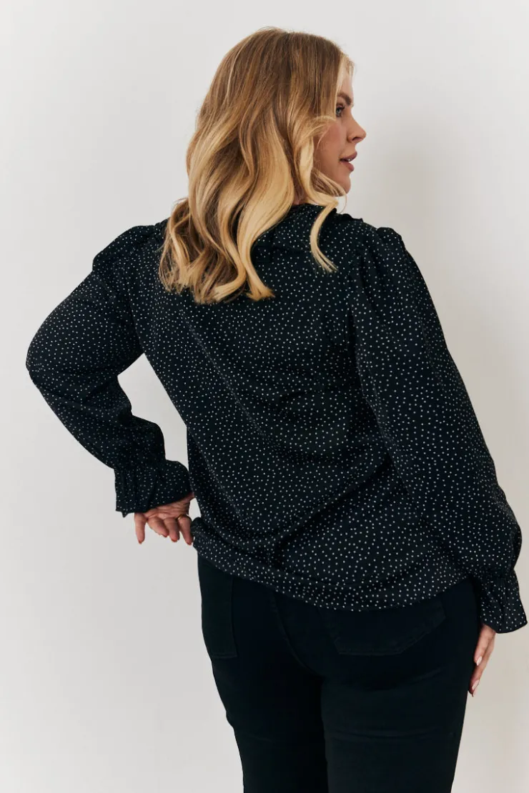 New In the Style Polka Dot Blouse Black