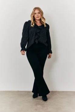 New In the Style Polka Dot Blouse Black