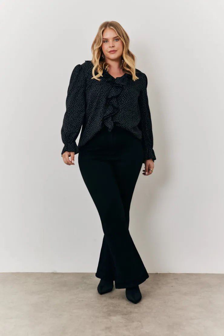 New In the Style Polka Dot Blouse Black