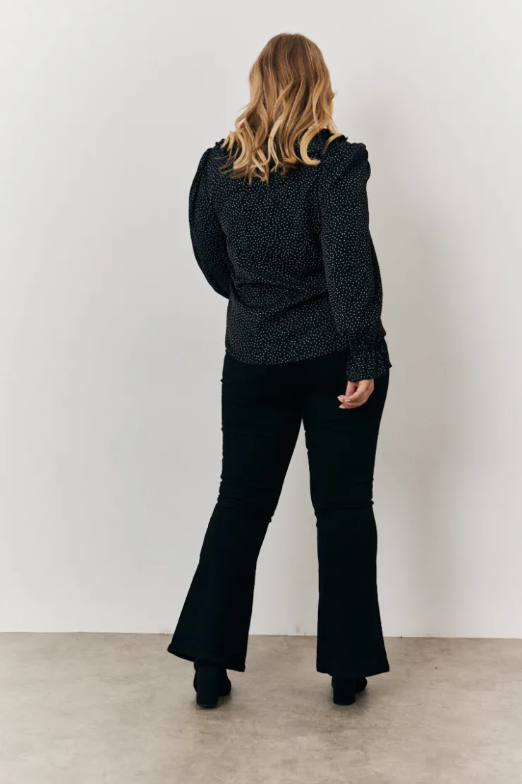New In the Style Polka Dot Blouse Black