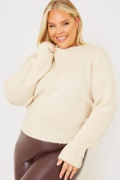 Best In the Style Premium Tie Back Knitted Jumper Cream