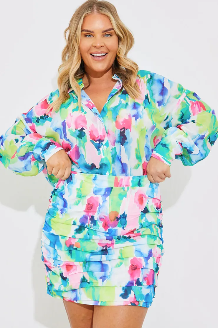 In the Style Printed Co-Ord Shirt Multi