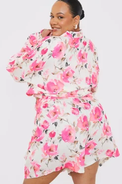 Clearance In the Style Printed Co-Ord Short Pink