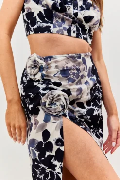Outlet In the Style ed Corsage Co-Ord Skirt Print