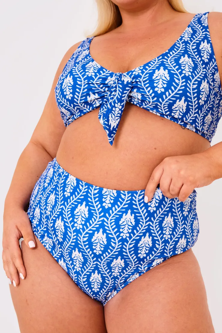 Billie Faiers Printed Full Bikini Brief Blue