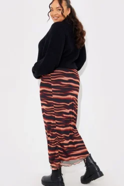 Hot In The Style PRINTED MESH MIDAXI SKIRT