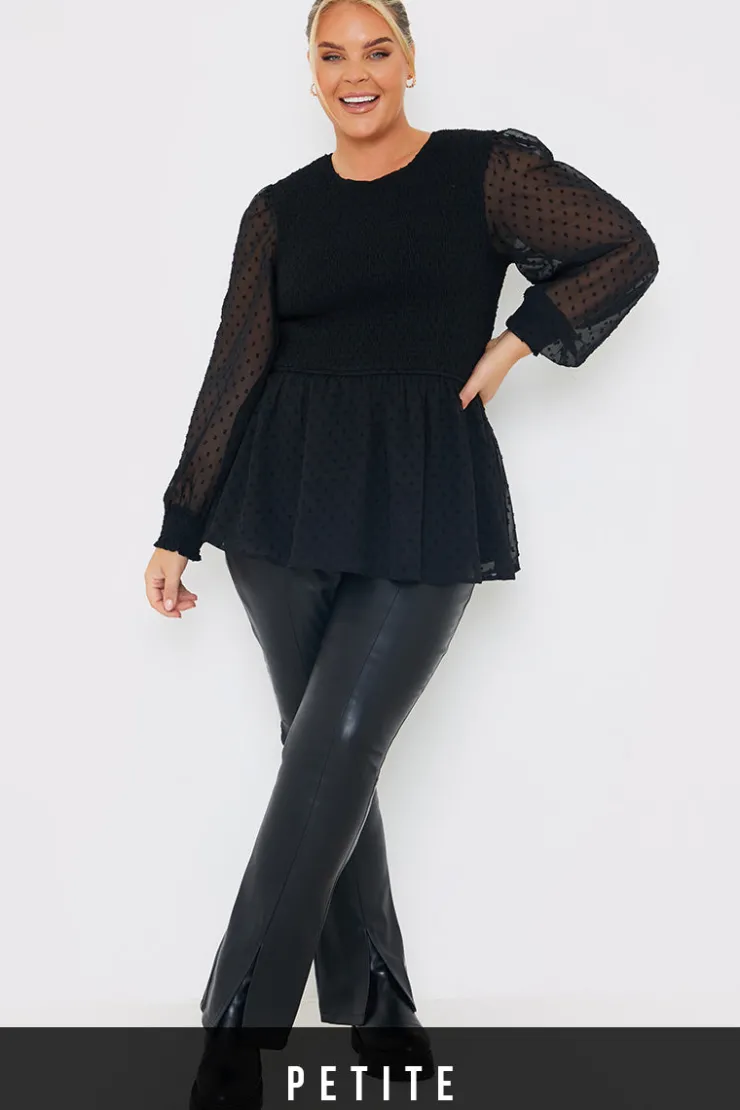 Clearance In the Style PU Split Hem Flare Trousers