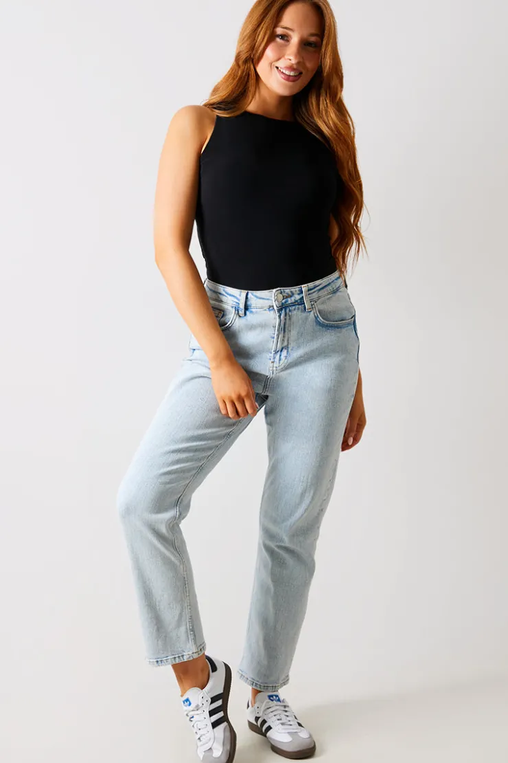 Discount In The Style Racer Neck Double Layer Slinky Bodysuit