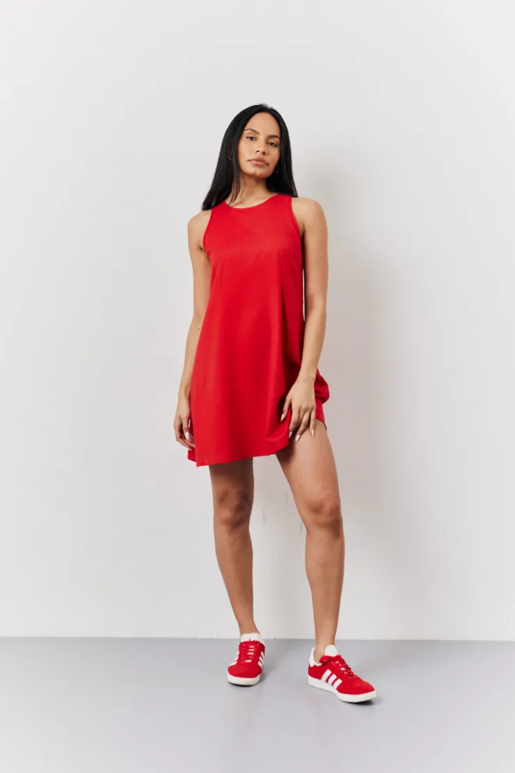 Best In The Style Linen A-Line Mini Dress Red