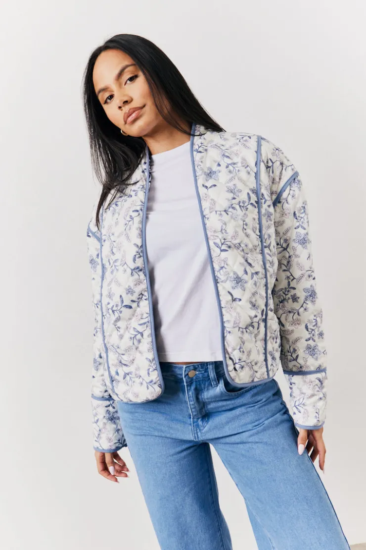 Online In the Style Reversible Printed Quilted Jacket Multi